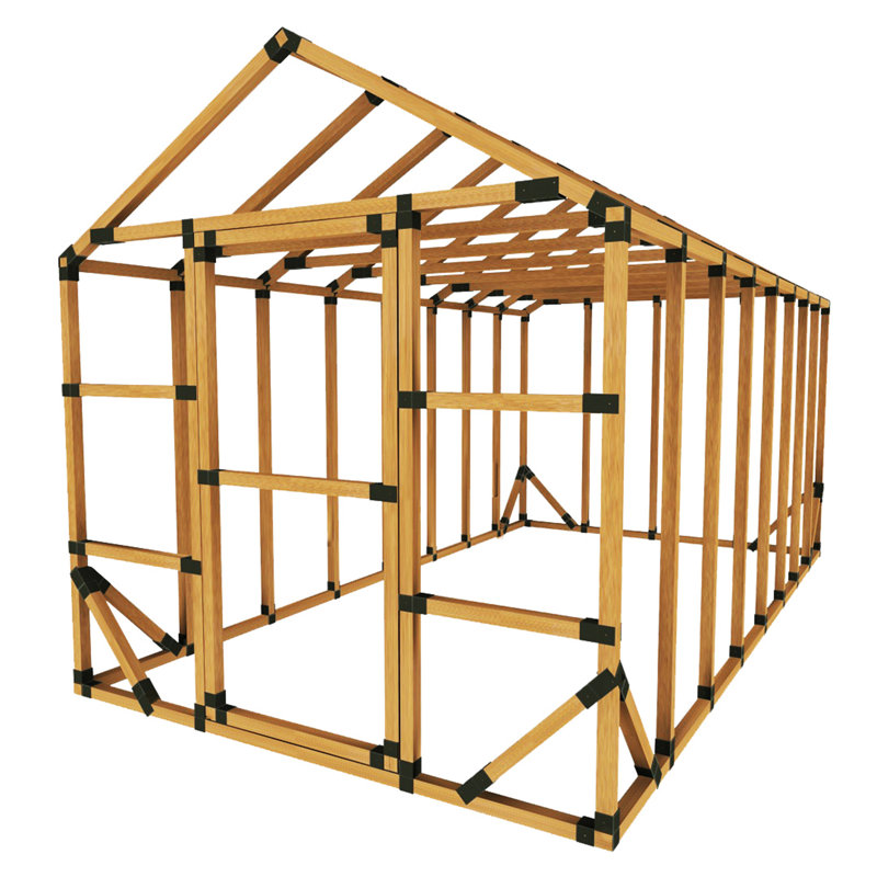 EZ Frames 8FT W. X 16FT D. Storage Shed Kit (BRACKETS ONLY) Wayfair.ca